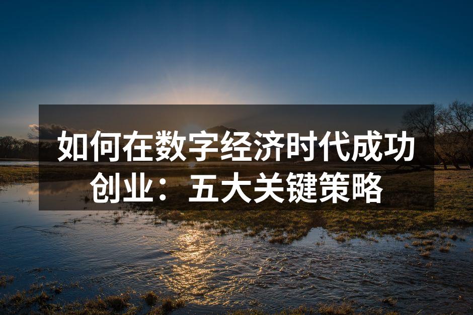 如何在数字经济时代成功创业：五大关键策略